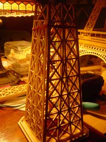 third section of the Eiffel Tower scroll saw fretwork wooden model