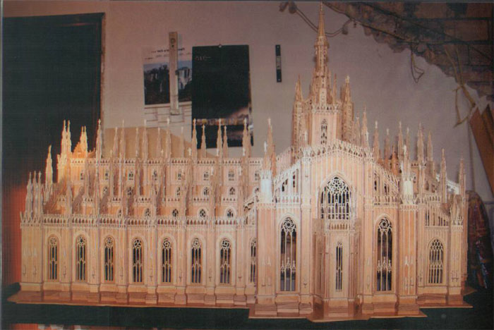 Scroll saw fretwork pattern of the Milan Cathedral