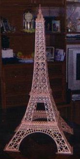 Scroll saw fretwork model of the Eiffel Tower