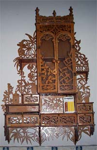 scroll saw fretwork wooden hanging cabinet