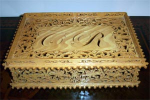scroll saw fretwork wooden coffer